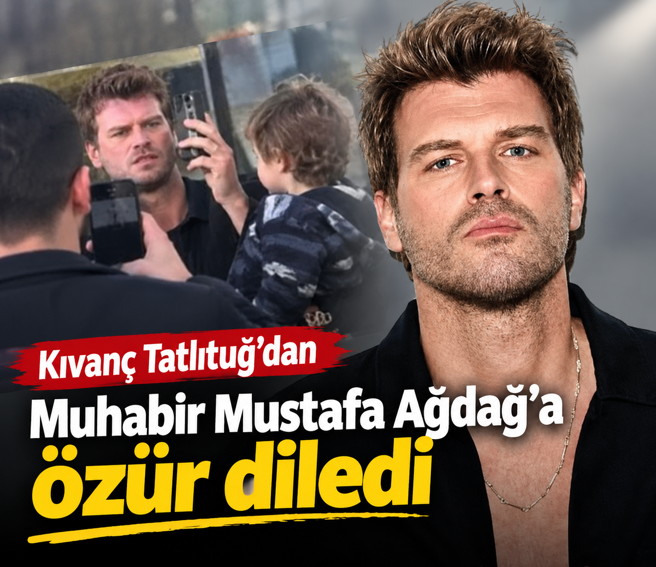 Kıvanç Tatlıtuğ, oğlunun görüntülenmesi nedeniyle havalimanında tepki gösterdiği muhabir Safa