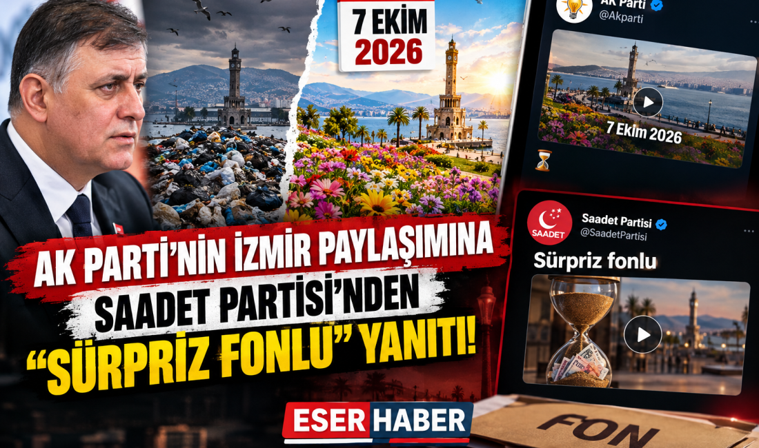 AKP’nin İzmir Videosuna Saadet’ten “Sürpriz Fonlu” Yanıt AKP’nin Cemil Tugay’ın partiye katılımına gönderme yapan İzmir videosuna Saadet
