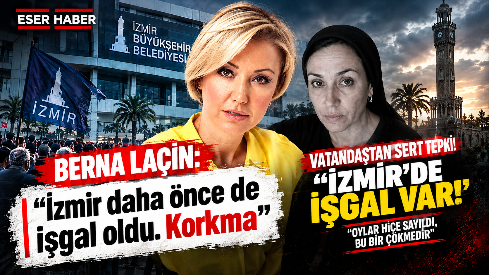 Oyuncu ve sunucu Berna Laçin, İzmir Büyükşehir Belediye Başkanı Cemil