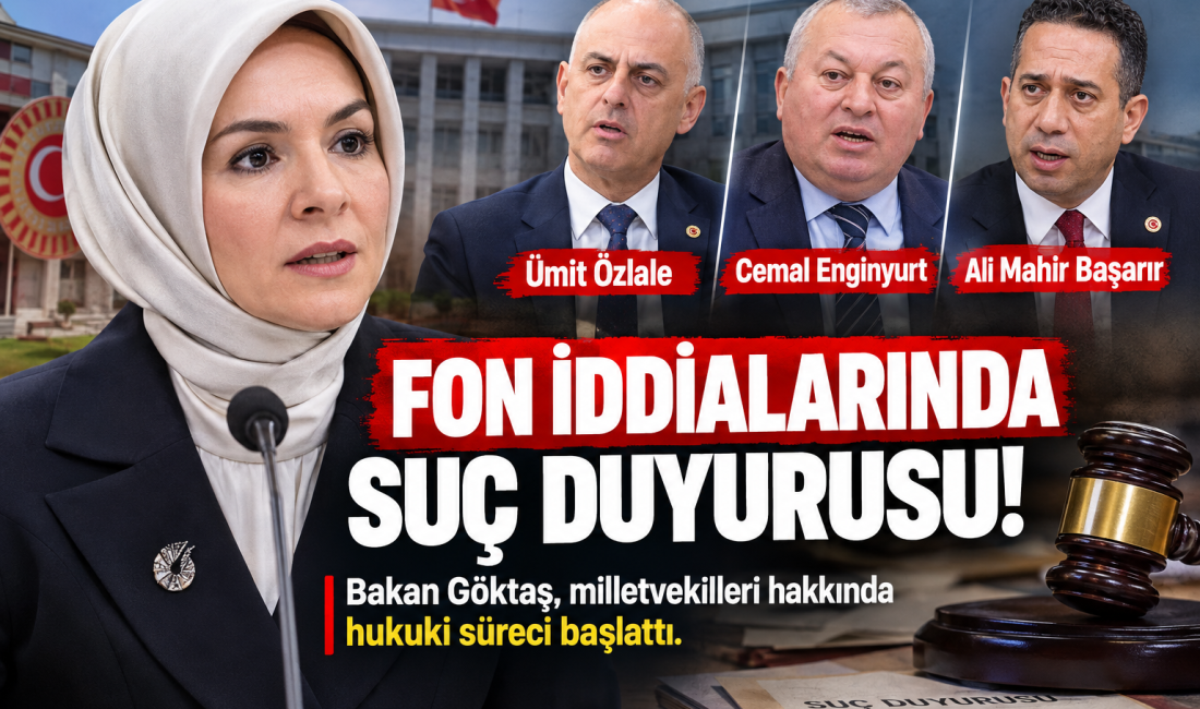 Bakan Göktaş’tan 3 Milletvekiline Suç Duyurusu Aile ve Sosyal Hizmetler Bakanı Mahinur Özdemir Göktaş, fon iddiaları