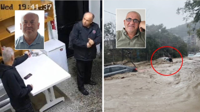 Ayazağa'daki selde kaybolan Ahmet Derin'in sel sırasında bir araca tutunmaya
